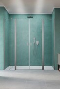 Radaway Nes Brushed Nickel DWD II drzwi wnękowe 140cm W2 szczotkowany nikiel szkło przejrzyste 10037073-91-01/10041067-91-01