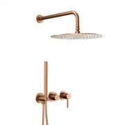 KFA MOZA BRUSHED ROSE GOLD zestaw prysznicowy podtynkowy z baterią 3-otworową 2-funkcyjną miedź szczotkowana 5039-511-34