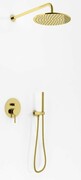 Kohlman Axel Gold zestaw prysznicowy z deszczownicą 25 cm złoty połysk QW210AGDR25 __ RABAT W KOSZYKU! __