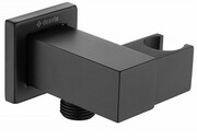 Deante Cascada Nero przyłącze kątowe z uchwytem na słuchawkę kwadratowe czarny mat NAC N58K