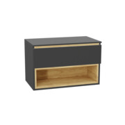 Excellent Tuto 2.0 szafka wisząca front gładki niski szary 80x50x46,5 cm blat szary MLEX.2171.K.80.011G.GRGR