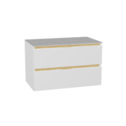 Excellent Tuto 2.0 szafka wisząca front gładki niski biały połysk 80x50x46,5 cm blat jasny szary MLEX.2172.K.80.01SJ.WHWH