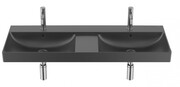 Roca Ona umywalka ścienna podwójna 120x46 Czarny Mat A32768B080
