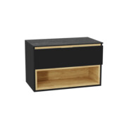 Excellent Tuto 2.0 szafka wisząca front gładki niski czarny 80x50x46,5 cm blat marmur MLEX.2171.K.80.01MA.BKBK