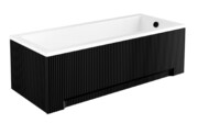 Besco Obudowa wanny prostokątnej UNI Ryfle Matt Black RYFLOWANA CZARNA 160x70 cm #OAPM-160URB