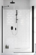 Radaway Nes Black Dws drzwi wnękowe 90cm prawe czarny mat szkło przejrzyste 10028090-54-01R
