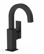 Tres CUADRO Bateria umywalkowa z boczną dźwignią czarny mat 00660502NM