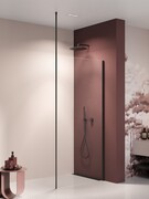 New Trendy Nesta Black kabina Walk-In 70x200 cm wspornik dosufitowy szkło przejrzyste K-1722-WS