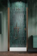 Radaway Nes Brushed Copper Dwj I Drzwi wnękowe 70 cm lewe miedź szczotkowana szkło przejrzyste 10026070-93-01L