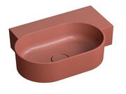 Omnires Ovo M+ umywalka nablatowa/wisząca prawa 55x38 cm terracotta mat OVO555UWPTE