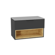 Excellent Tuto 2.0 szafka wisząca front gładki wysoki szary 80x50x46,5 cm blat jasny szary MLEX.2171.K.80.02SJ.GRGR