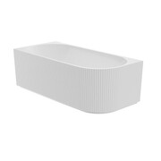 The North Bath Calia wanna wolnostojąca przyścienna RYFLOWANA lewa 170x80cm + syfon Klik-klak 6845-1701LRYF