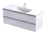 Oristo Etna szafka podumywalkowa wisząca Ryflowana 120x50x45 biały mat OR52-SD2S-120-2R