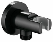 Omnires przyłącze kątowe mosiężne z uchwytem na słuchawkę czarne 8873BL ___ RABAT W KOSZYKU! ___