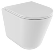 Besco Laax Ergo White miska WC wisząca + deska wolnoopadająca Laax White biały połysk #ZLAE-B-DLB