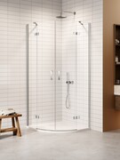 New Trendy Nesta kabina półokrągła 80x80x200 cm szkło przejrzyste K-3681