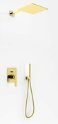 Kohlman Experience Brushed Gold zestaw prysznicowy z deszczownicą kwadratową 25x25 cm złoto szczotkowane QW210EGDBQ25 __ RABAT W KOSZYKU! __