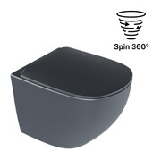 Excellent Luqa Spin Miska wisząca bezrantowa z deską wolnoopadającą grafit mat CEAC.6403.K.6405.480.GRM