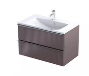 Oristo Etna szafka podumywalkowa wisząca Ryflowana 80x50x45 mokka mat OR52-SD2S-80-21R