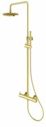 Kohlman Axel Gold zestaw prysznicowy natynkowy z bateria termostatyczną złoty połysk QW273AGD __ RABAT W KOSZYKU! __
