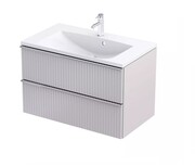 Oristo Etna szafka podumywalkowa wisząca Ryflowana 80x50x45 piaskowy mat OR52-SD2S-80-10R