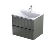 Oristo Etna szafka podumywalkowa wisząca Ryflowana 60x50x45 oliwkowy mat OR52-SD2S-60-17R