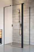 Radaway Nes 8 Black Kds II kabina 100x90cm lewa czarny mat szkło przejrzyste 10087100-54-01L/10080090-54-01