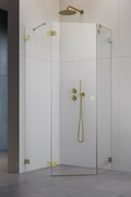 Radaway Essenza Pro Brushed Gold Ptj kabina pięciokątna 80x90 lewa szczotkowane złoto 10100000-99-01L/10100400-01-01