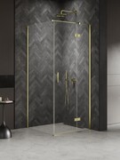 New Trendy Nesta Light Gold kabina 110x70x200 cm prawa wspornik równoległy złoty połysk/szkło przejrzyste K-4538