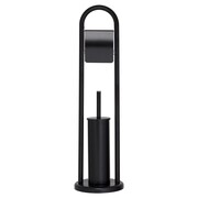 Sealskin Acero stojak na papier toaletowy ze szczotką do WC metalowy czarny 361733619