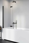 Radaway Nes 8 Black Pnd I parawan nawannowy 130cm lewy czarny mat/szkło przejrzyste 10060130-54-01L