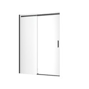 Excellent Rols drzwi wnękowe przesuwne 140 cm czarny mat szkło przejrzyste KAEX.2612.K.1400.BL