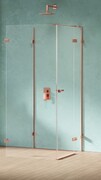 New Trendy Eventa Copper Shine kabina prysznicowa przyścienna z drzwiami bocznymi 80x100x200 przejrzyste Prawa miedź połysk EXK-6510