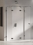 New Trendy Eventa Black Chrome kabina prysznicowa przyścienna 100x100x200 przejrzyste Lewa czarny połysk EXK-6264