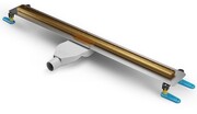 New Trendy Visio Slim Gold Brushed odpływ liniowy z rusztem szczotkowanym w kolorze złotym 100x3,2 cm OL-0085