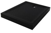 New Trendy Mild Stone Brodzik akrylowy prostokątny 80x160x11,5 cm czarny B-0574