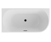 The North Bath Calia wanna wolnostojąca przyścienna lewa 170x80cm z przelewem i korkiem CZARNYM 6845-1701LOEMBL