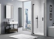 SanSwiss Cadura Black Line drzwi wahadłowe 70cm jednoczęściowe lewe z profilem przyściennym czarny mat CA1CG0700607