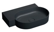 Omnires Ovo M+ umywalka nablatowa/wisząca lewa 64x44 cm black lava mat OVO645UWLBLV