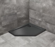 Radaway Doros Pt E Stone brodzik pięciokątny 100x90x5cm prawy czarny SDRPT1090-01-54SR