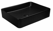 Oltens Forde umywalka 51x40,5 cm nablatowa prostokątna z powłoką SmartClean czarny mat 40803300