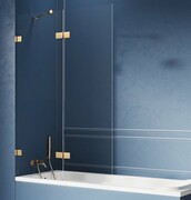 New Trendy Avexa Gold Brushed parawan nawannowy 2-częściowy 100x150 cm lewy przejrzyste EXK-2010