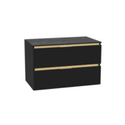 Excellent Tuto 2.0 szafka wisząca front gładki niski czarny 80x50x46,5 cm blat marmur MLEX.2172.K.80.01MA.BKBK