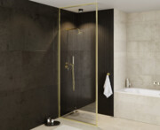 Besco Icon Gold 110x200cm kabina walk-in Złoty połysk/szkło przejrzyste ICG-110-200C