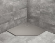 Radaway Kyntos PT brodzik pięciokątny 100x100x3cm cemento HKPT100100-74