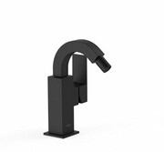 Tres CUADRO Bateria bidetowa jednouchwytowa z boczną dźwignią czarny mat 00612402NM