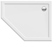 New Trendy New Azura brodzik akrylowy pięciokątny 100x80x5 cm biały prawy B-0419