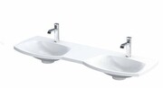 Oristo Louis umywalka konglomeratowa podwójna meblowa biały mat 144x48cm UME-LU-144-93-D