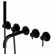 Omnires Y bateria wannowa 5-otworowa podtynkowa z długą wylewką czarna Y1237/1BL ___ RABAT W KOSZYKU! ___