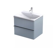 Oristo Etna szafka podumywalkowa wisząca Ryflowana 60x50x45 szaroniebieski mat OR52-SD2S-60-16R